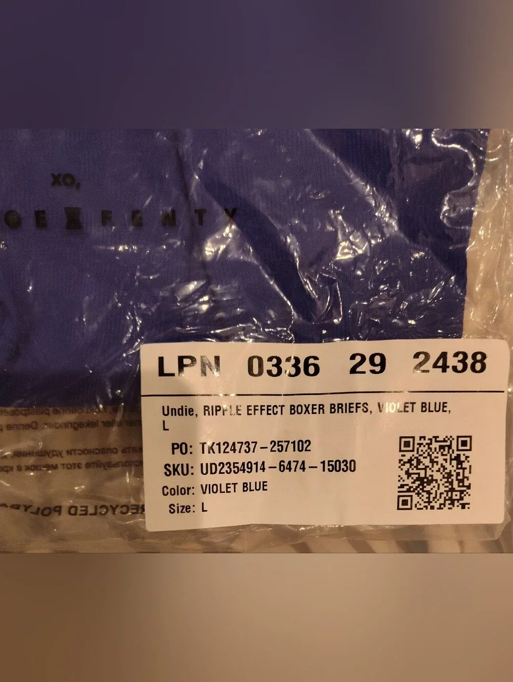 Savage X Fenty Violet Blue & Goth Blue Ripple Effect Boxer Briefs - L